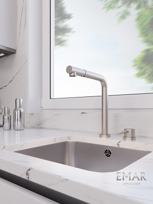 Emar EC-7027 Satin, смеситель, сатин Детальное фото товара: Emar EC-7027 Satin, смеситель, сатин