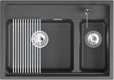 Детальное фото товара: GRANULA 7302i мойка, гранит, черный