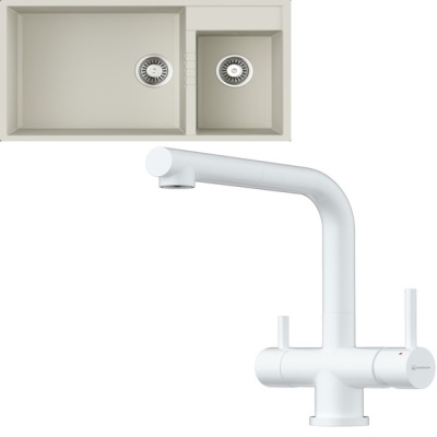Omoikiri Tedori 85-2-U WH + Takamatsu-S-PW белый