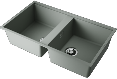 Omoikiri Kitagawa 83-2-U-WG, мойка, керамика, wind green Детальное фото товара: Omoikiri Kitagawa 83-2-U-WG, мойка, керамика, wind green