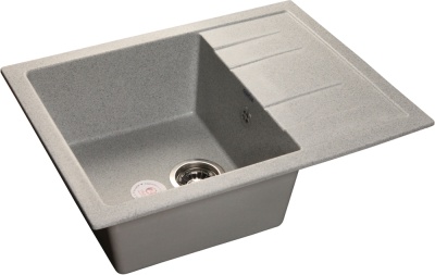 Детальное фото товара: GranFest QUADRO GF-Q-650 L, мойка, мрамор, серый