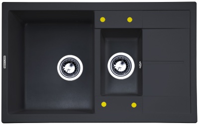 Zigmund & Shtain RECHTECK 780.2, мойка, черный базальт 