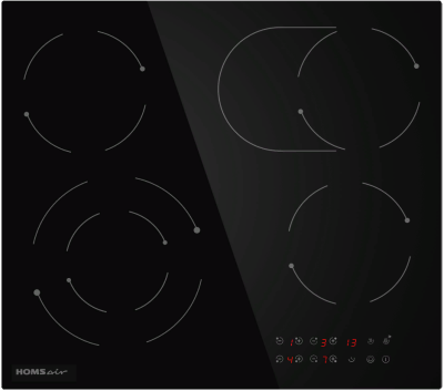 Детальное фото товара: HOMSair HVС64SMDBK стеклокерамическая поверхность