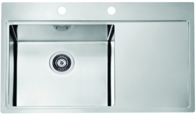 ALVEUS PURE 50L new KMB-90, мойка, нержавеющая сталь, левая (в комплекте с сифоном 1148858)