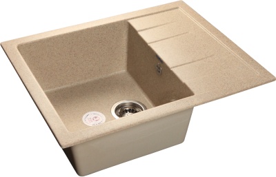 GranFest QUADRO GF-Q-650 L, мойка, мрамор, песочный