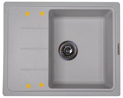 Ecoshtein RECHTECK 620, мойка, гранит, серый шелк
