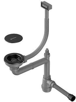 Фото товара: Omoikiri WK-1C-GB Арматура для одночашевых моек с прямоугольным переливом, графит