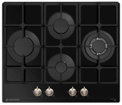 Детальное фото товара: MEFERI MGH604BK GLASS RETRO газовая поверхность