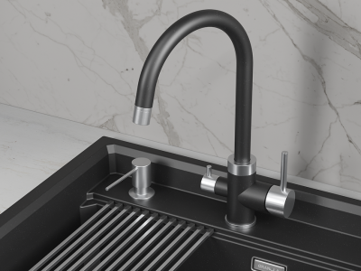 Детальное фото товара: GRANULA 5169 смеситель, нержавеющая сталь, шварц