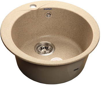 Фото товара: GranFest RONDO GF-R-480, мойка, мрамор, песочный