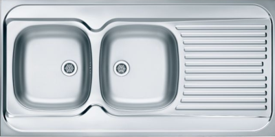 ALVEUS CLASSIC 100L LEI-60, мойка, нержавеющая сталь, левая (в комплекте с сифоном 1071240)
