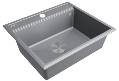 Paulmark STEPIA 60, мойка, гранит, серый металлик Детальное фото товара: Paulmark STEPIA 60, мойка, гранит, серый металлик