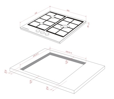Детальное фото товара: Kuppersberg FG 46 B газовая поверхность