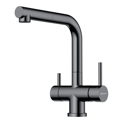 Детальное фото товара: Omoikiri Takamatsu-S GM, смеситель, вороненая сталь