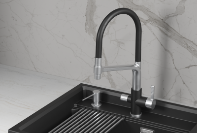 Детальное фото товара: GRANULA 5083 смеситель, нержавеющая сталь, турмалин