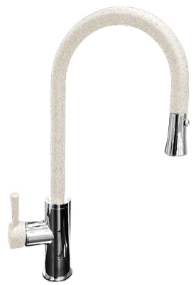 GranFest 7652, смеситель, мрамор, белый