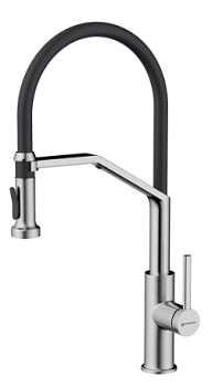 Фото товара: Omoikiri Makkari 2 Plus-SB-BN-BL, смеситель, нержавеющая сталь/черный