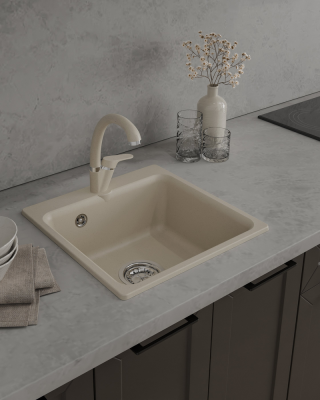 Детальное фото товара: ЭкоМ М-430, мойка, мрамор, бежевый