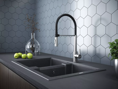 Paulmark HALT, смеситель, брашированная сталь Детальное фото товара: Paulmark HALT, смеситель, брашированная сталь