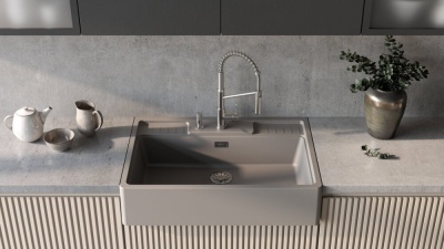 Детальное фото товара: Omoikiri Kinokawa 90-GR, мойка, керамика, leningrad grey