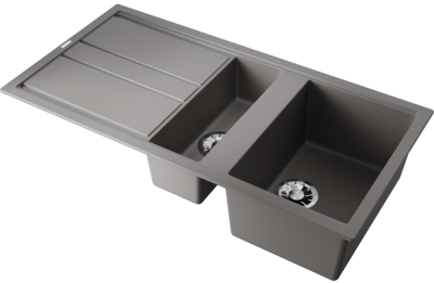 Детальное фото товара: Omoikiri Kitagawa 100-2-GR, мойка, керамика, leningrad grey