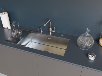 Детальное фото товара: Omoikiri Taki 74-U/IF-GM, мойка, нержавеющая сталь/вороненая сталь