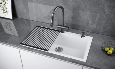 Детальное фото товара: KUCHENSTERN DARK 420, ролл-мат для мойки, черный