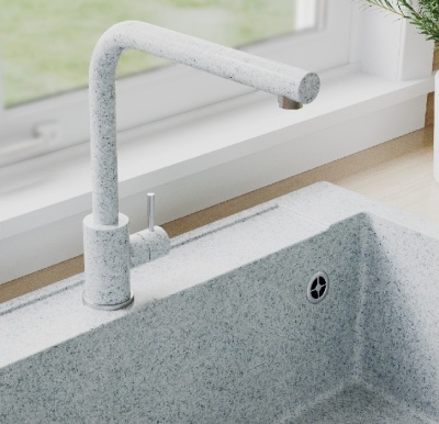 Детальное фото товара: Polygran Спика, смеситель, светло-серый №314