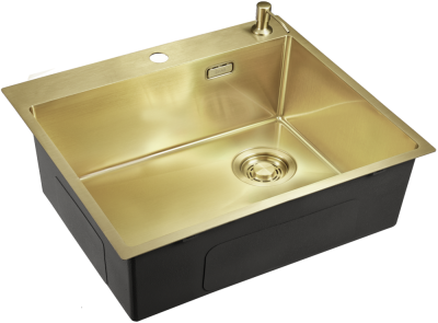Фото товара: Emar EMB-560(TOP) PVD Matt Golden, мойка, нержавеющая сталь, матовое золото