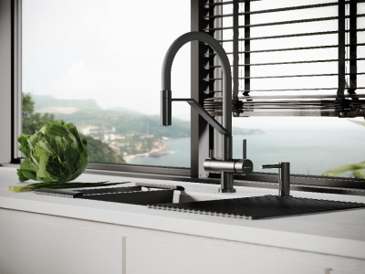 Детальное фото товара: Omoikiri OM-09 sensor C, дозатор для моющего средства, хром