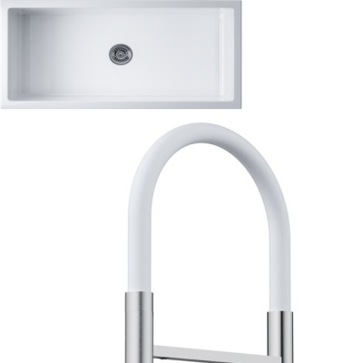 Детальное фото товара: Omoikiri Mikura 91-WH + Kanto-2 Plus-SB BN-WHбелый глянцевый