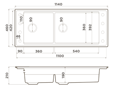 Детальное фото товара: Omoikiri Sintesi Pro 114-2-WH, мойка, керамика, белый