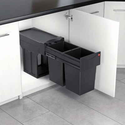 Фото товара: Hailo Tandem Black Edition система сортировки мусора 30 л