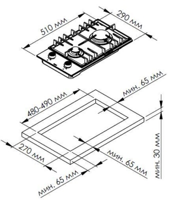 Детальное фото товара: Kuppersberg TG 38 B газовая поверхность