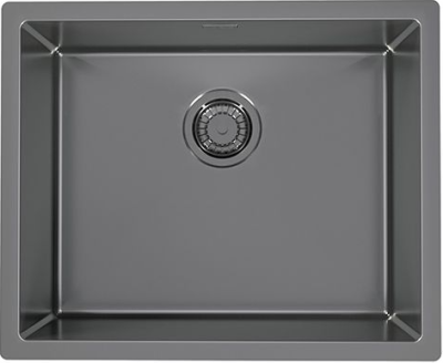 ALVEUS QUADRIX MONARCH 50 ANTHRACITE, мойка, нерж.сталь,антрацит (в комплекте с выпуском без сифона)