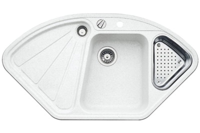 Blanco Delta II-F, мойка, гранит, белый с клапаном-автоматом Blanco Delta II-F, мойка, гранит, белый с клапаном-автоматом