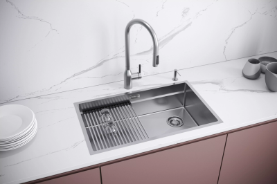 Paulmark NEXT-PRO 74 UNI, мойка, нержавеющая сталь брашированная Детальное фото товара: Paulmark NEXT-PRO 74 UNI, мойка, нержавеющая сталь брашированная