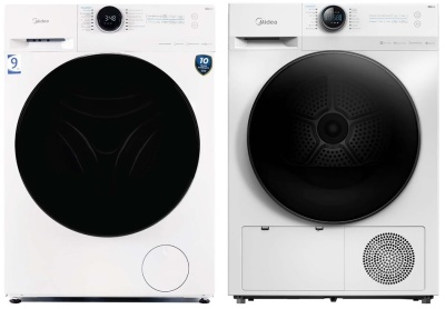 Детальное фото товара: Midea стирка MF200W90WBS/W-RU + сушка MD200D90WB/W-RU