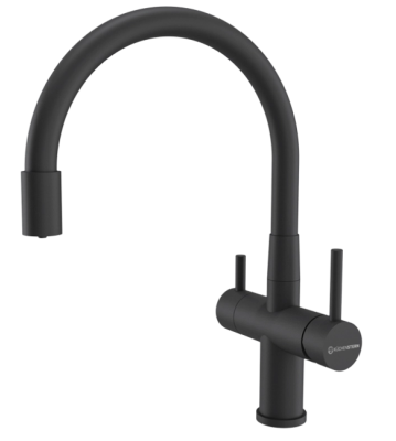 Фото товара: KUCHENSTERN WURM-FE, смеситель, гранит, черный