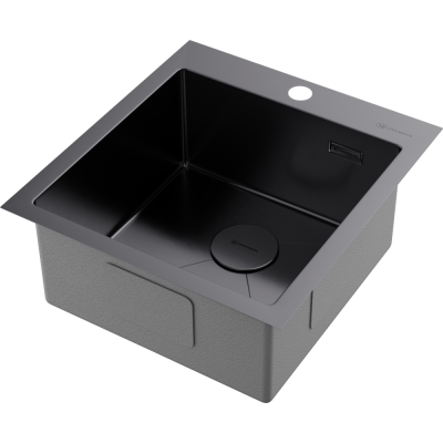 Детальное фото товара: Omoikiri Akisame 46-GM, мойка, нержавеющая сталь/вороненая сталь