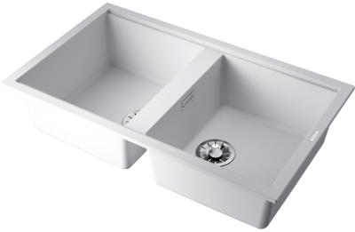 Детальное фото товара: Omoikiri Kitagawa 86-2-WH, мойка, керамика, белый