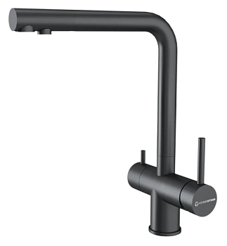 Фото товара: KUCHENSTERN FOKUS-FS, смеситель, нержавеющая сталь, вороненая сталь