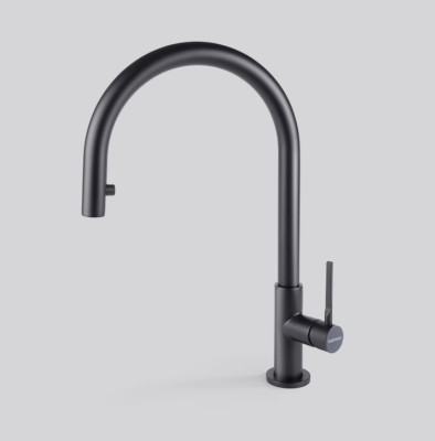 Детальное фото товара: Falmec TREVI ROUND MATT BLACK, смеситель, черный матовый
