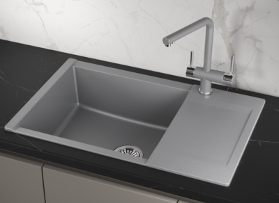 GRANULA ES-7807 мойка, гранит, алюминиум Детальное фото товара: GRANULA ES-7807 мойка, гранит, алюминиум