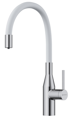 Детальное фото товара: Omoikiri Yatomi-2-Plus BN-WH смеситель, нержавеющая сталь/белый