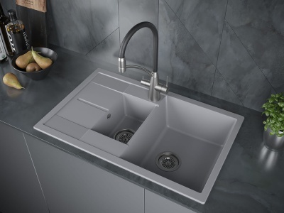 Детальное фото товара: Paulmark FLUGEN 60/1,5, мойка, гранит, серый металлик