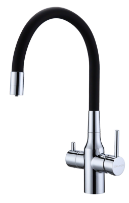 Детальное фото товара: Paulmark SALIX, смеситель, хром, черный шланг