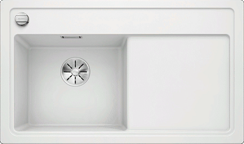 Фото товара: Blanco Zenar 45S, мойка, гранит, белый, с клапаном-автоматом, чаша слева