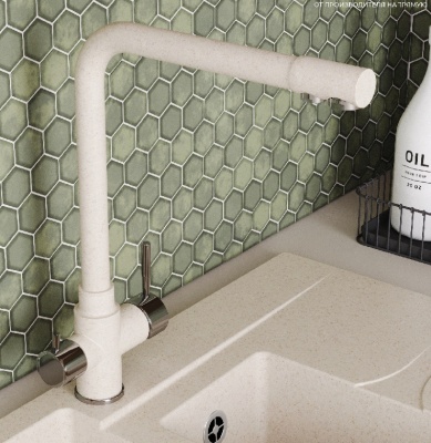 Детальное фото товара: Polygran Вега, смеситель, кремовый №327