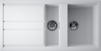 Детальное фото товара: Omoikiri Kitagawa 100-2-WH, мойка, керамика, белый